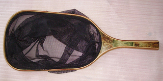 burled wood handle landing net